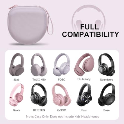 Headphone Case for TALIX H30/JLab/TOZO HT3/Skullcandy Headphones Mauve - color: Mauve