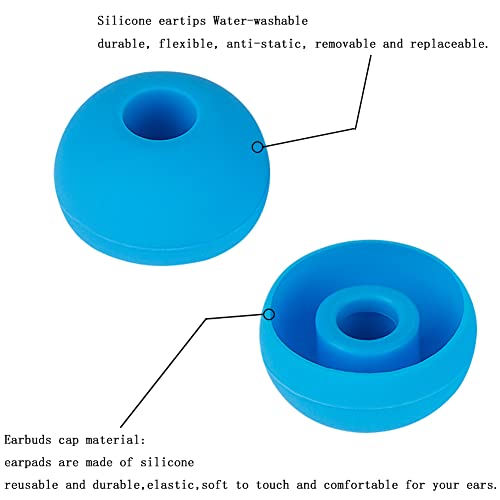 Silicone Earbud Tips Replacement Eartips Earbuds Cap Eartips Tips Compatible with Powerbeats 1/2/3 Wireless Beats by Dre Headphones,4 Pairs Ear Bud Tips - color: Electric Blue
