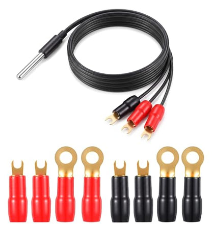 8Pcs 4 Gauge Wire Connectors, O Ring & Y Fork Strip Terminal Fork Adapters | 4 Gauge Wire Terminals, Spade Connectors, Crimp Barrier for Car Audio Speaker Wire Cable