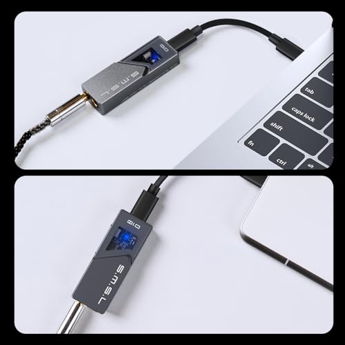 S.M.S.L D10 Headphone Amplifier USB Potrable Dac with 3.5mm & 4.4mm Balacnced Dual Mini Audio Amp Outputs Support 500mw 16ΩDSD256 PCM 32bit/384khz Hi-Res Earphone Amp for Smartphones/PC/Laptops (Grey) - color: Grey