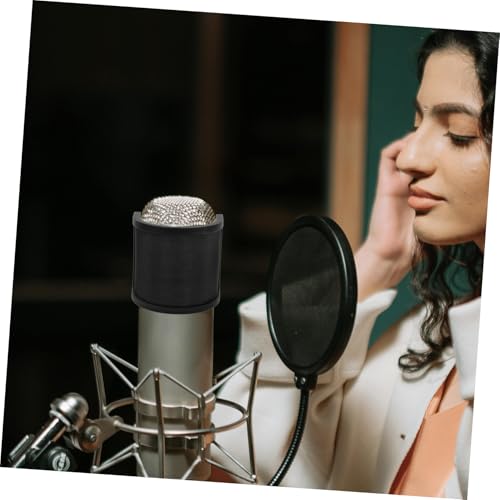 Abaodam U-shaped Double Layer Microphone Windscreen Shield for Professional Studio Recording Noise Reduction Easy to Clean Versatile for Live Streaming and Voice Recognition