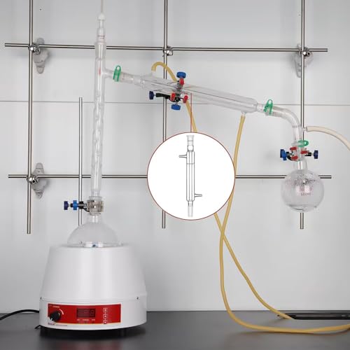 StonyLab Borosilicate Glass Liebig Condenser with 24/40 Joint 500mm Jacket Length Lab Glass Condenser - size: 500 mm