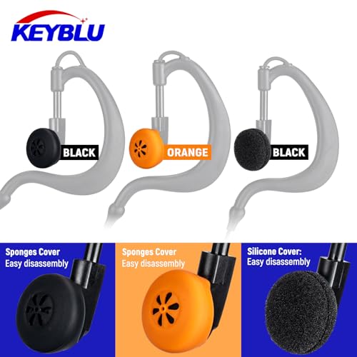 Dual PTT Headsets G Shape Earpiece for Motorola CP200d CP100d CP185 RDM2070d CLS1110 CLS1410 RMU2040 RMU2080D - Clear Sound Transmission, Super Strength Cable Module, High Strength Connector
