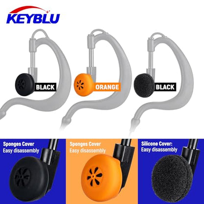Dual PTT Headsets G Shape Earpiece for Motorola CP200d CP100d CP185 RDM2070d CLS1110 CLS1410 RMU2040 RMU2080D - Clear Sound Transmission, Super Strength Cable Module, High Strength Connector