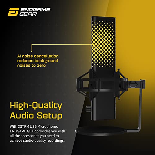 ENDGAME GEAR XSTRM USB RGB Microphone for PC Gaming, Cardioid Gaming Mic, Black | USB RGB condenser gaming microphone, cardioid pickup, plug and play, for PC gaming and streaming - color: Black