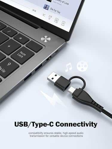 Bluedee Computer Speakers for Desktop PC, Dual Driver PC Speakers with RGB - color: Black