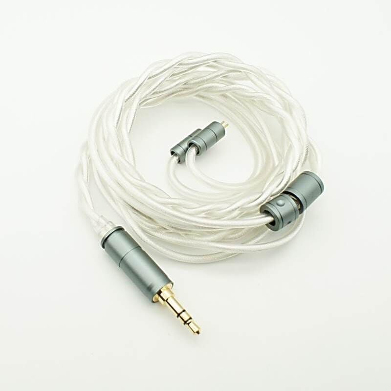 Hisenior White Whale 2Pin 0.78mm 6 Shares OCC Silver-Plated HiFi in-Ear Earphone Cable, Audiophile IEM Earbud Replacement Cable, 4ft 1.2Meters Earphone Upgrade Cable (4.4mm Balanced) - size: 4.4mm Balanced