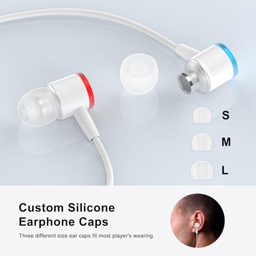AMVR Noise Isolating Earbuds Earphones Custom Made for Meta Quest 2 VR Headset, with 3D 360 Degree Sound in-Ear Headphones and Earphone Silicone Holders (White) - color: White