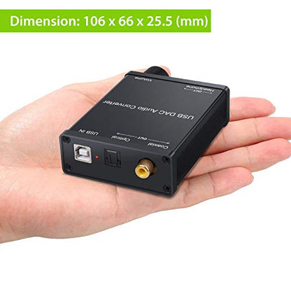LiNKFOR USB DAC and Headphone Amplifier, Coaxial/Optical/6.35mm Headphone Output, USB to Coaxial S/PDIF Digital to Analog Converter Comaptible with Windows XP 7 10 and Mac PS4 PS3 - color: USB DAC with Amps