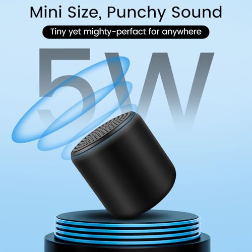 Mini Bluetooth Speaker – Small Portable Tiny Bluetooth Speakers Wireless with TWS Stereo, 5W HD Sound, Bluetooths 5.3, 8H Playtime – Ideal Travel Speaker for Shower, Outdoors, Home & Parties‌