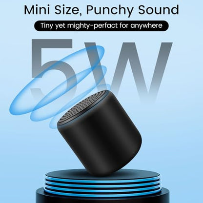 Mini Bluetooth Speaker – Small Portable Tiny Bluetooth Speakers Wireless with TWS Stereo, 5W HD Sound, Bluetooths 5.3, 8H Playtime – Ideal Travel Speaker for Shower, Outdoors, Home & Parties‌