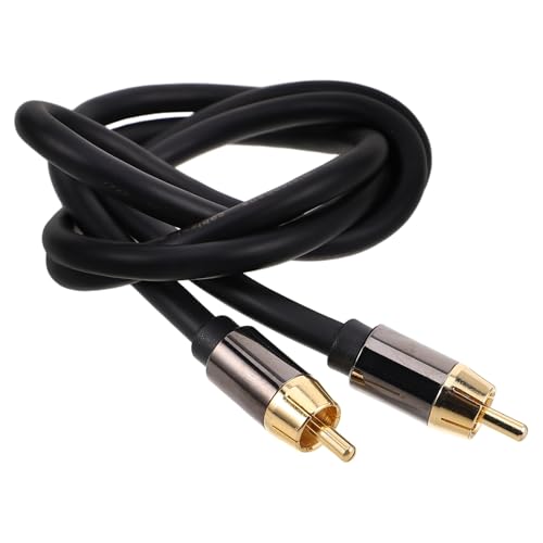 Audio Cable Aluminum Alloy Shell 1 Meter, Coaxial Digital Audio Cord for Home Theater and Amplifier Equipment, Black Gold Stereo Av Output Wire