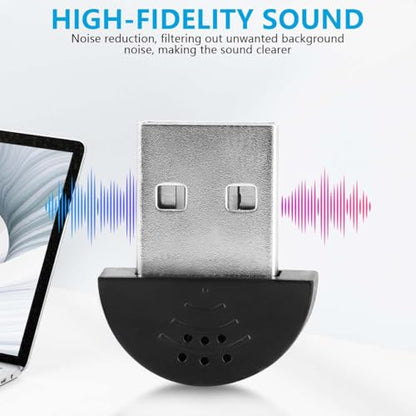 KISEER 2 Pcs USB 2.0 Mini Microphone, Laptop/Desktop PC Plug and Play for Skype, MSN, Yahoo Recording, YouTube, Google Voice Search and Games - size: 1.0*0.2 inch