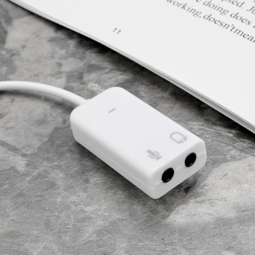 2pcs USB Sound Card Adapter 7.1 Channel External Audio Adapter Stereo Sound Card Converter 3.5mm AUX Microphone Jack Compatible with Raspberry Pi