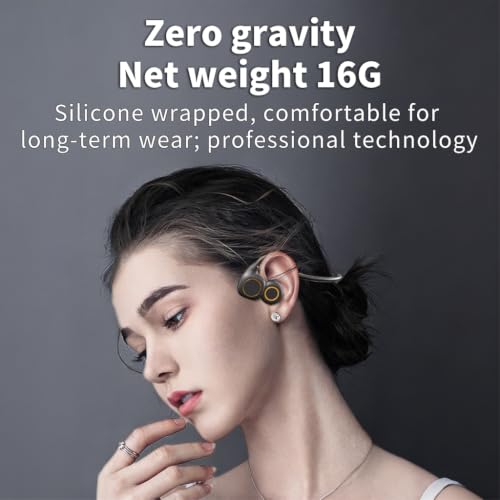 Suitable for Sports Running Headphones Open Ear Earbuds Takeaway Courier Rider Wireless Bluetooth Headset High Sound Quality Headphones for Fitness Exercise man Gift Display Power Long Battery