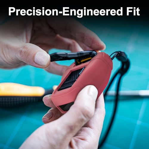 CYBERGUYS Silicone Case for DEWALT Wearable Bluetooth Speaker, Durable, Red | Shock-Proof Non-Slip Protective Cover for DEWALT Mini Speaker w/Lanyard, Small Lightweight & Easy-to-Install Sleeve - color: Red
