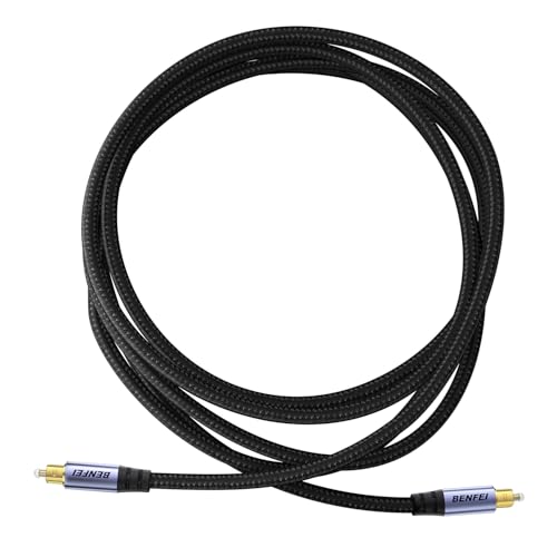 BENFEI Optical Audio Cable 6.6ft / 2M Toslink S/PDIF Fiber Cord [Braided, Gold-Plated, CL3] for Soundbar, TV & Home Theater