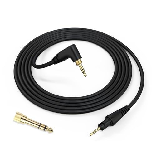 Sqrmekoko Replacement Audio Cable for Pioneer HDJ-X7/X5/S7/CX – 2.5mm to 3.5mm & 6.35mm AUX Cord, Gold-Plated Jacks, 5.6ft L-Shaped Plug