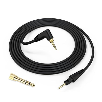 Sqrmekoko Replacement Audio Cable for Pioneer HDJ-X7/X5/S7/CX – 2.5mm to 3.5mm & 6.35mm AUX Cord, Gold-Plated Jacks, 5.6ft L-Shaped Plug