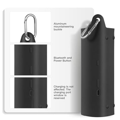 Protective Cover Carrying Silicone Case for Sonos Roam 2 / Sonos Roam, Speaker Pouch Sleeve Protector Cover Travelling Case for Wireless Bluetooth Speaker (Black)