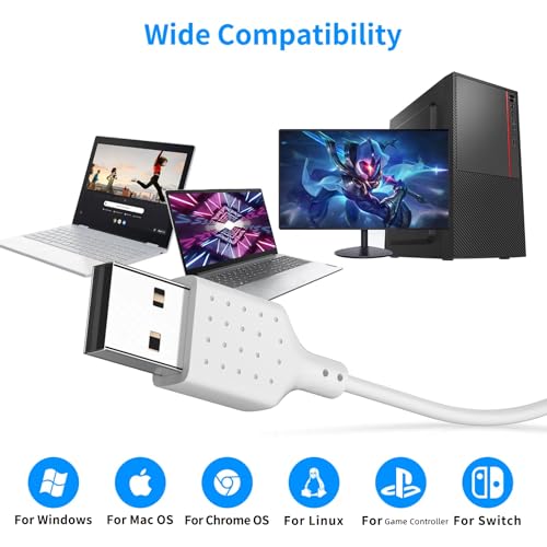 USB Earbuds for PC,Headphones with Microphone for Computer,White - color: White