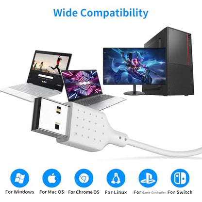 USB Earbuds for PC,Headphones with Microphone for Computer,White - color: White