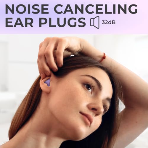 Peace&Quiet PQ Wax Ear Plugs for Sleeping, Swimming - 15 Soft Noise Cancelling Silicone Gel Wax Earplugs for Sleep and Swimmers, Ear Protection with Sound Blocking Level of 32 Db, Lavender - color: Lavender