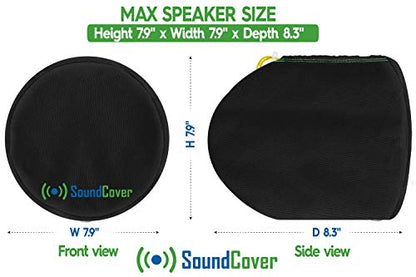 Black 600D Marine Wake Tower Speaker Covers – Small (H 7.9" × W 7.9" × D 8.3") – Weather-Resistant Covers for Marine & ATV Speakers - color: Black, size: SMALL
