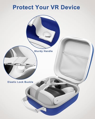 Hard Carrying Case for Meta Quest 3S/ Quest 3/ Steam Frame/ Vision Pro Blue - color: Blue