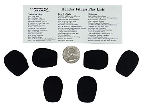 Standard Microphone Windscreens (Microphone Covers) 6-Pack Headset/Lapel (Lavalier) Fitness Instructor/Gamer Pack Black