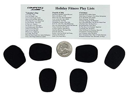 Standard Microphone Windscreens (Microphone Covers) 6-Pack Headset/Lapel (Lavalier) Fitness Instructor/Gamer Pack Black