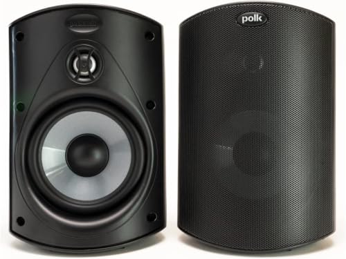 Polk Audio Atrium 4 Outdoor Speakers with Powerful Bass (Pair, Black), All-Weather Durability, Broad Sound Coverage, Speed-Lock Mounting System (Pack of 8) - color: Black, size: 8 Speakers, style: Atrium 4