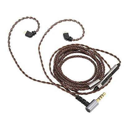 2 Pin 0.78mm Detachable Earphone Cable with Microphone, OFC Core Upgrade Right Angle Plug Replacement Cable for TFZ TRN AS10 AS06 ZST ZS3 Headphones