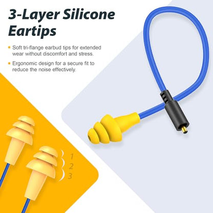 2pcs Replacement Work Earbuds Cables for Model#MI04N Wireless Neckband Replaceable Earbuds (Blue & Yellow - color: Blue & Yellow