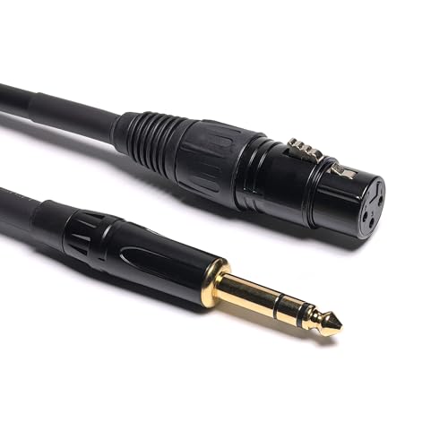 023 6in 1/4 TRS to XLR Female Adapter, 6.35 to XLR Female, XLR to 1/4 Adapter 1/4 Audio Cable 6in/2pack - size: 6 inches