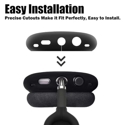 MOLOPPO Silicone Earcup Covers Compatible with AirPods Max 2/1, Black | Soft, Anti-Scratch, Ear Cup Protector, Washable, Sweatproof, Gym Accessories, For AirPods Max 2/1 - color: S-Black