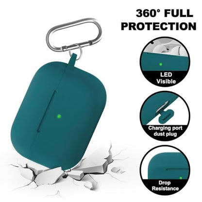 Full-Coverage dustproof Design for AirPods Pro 3 Case Cover with Cleaner Kit, Soft Silicone Cover for AirPods Pro 3rd Generation Comes with Keychain,Suitable for 3rd Generation,Pine Green - color: B4-Pine Green