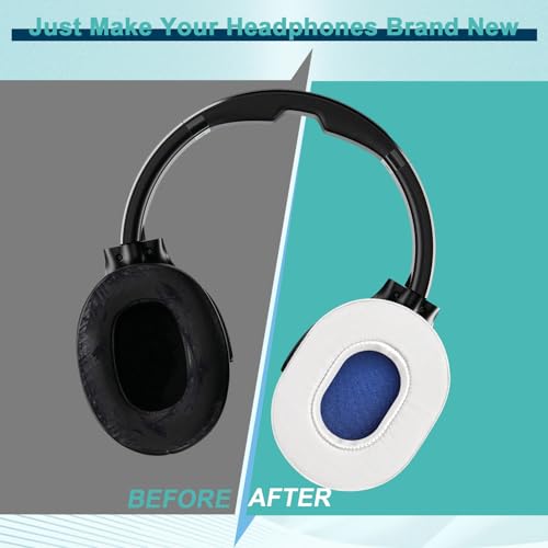 HAOMUK Replacement Ear Pads for Skullcandy Crusher Wireless/Evo/ANC Hesh 3/EVO/ANC, Headphones Ear Cushions, Headset Earpads, Ear Cups Cover-White - color: White