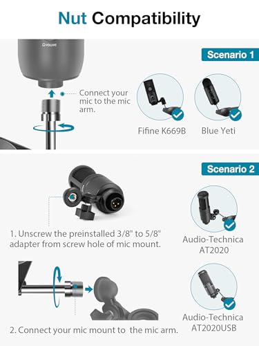 InnoGear Mic Arm Desk Mount Microphone Stand Boom Arm for Blue Yeti, Large - size: Large