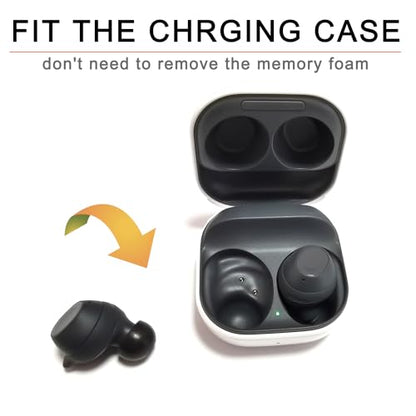 Memory Foam Tips for Galaxy Buds FE/Buds+ / Buds 2 Replacement Ear Tips | 3 Pairs S/M/L Anti Slip Earbuds Tips for Samsung Galaxy Buds Earbuds, Noise Isolating, Comfort Fit, Black