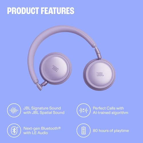 JBL Live 680NC - Noise Cancelling Headphones - Champagne | JBL Signature Sound with Hi-Res Audio wired and wireless, True Adaptive Noise Cancelling 20, real time calibration - color: Champagne