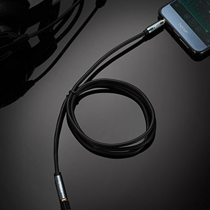 3.5mm Headphone Extension Cable 33 FT TRS 3.5mm Male to Female Cord | Sapphire Blue, Metal Shell, Premium Stereo Audio Jack Extension Adapter Auxiliary Aux Cord for Headphone, Speaker, Soundbox - size: 33 ft