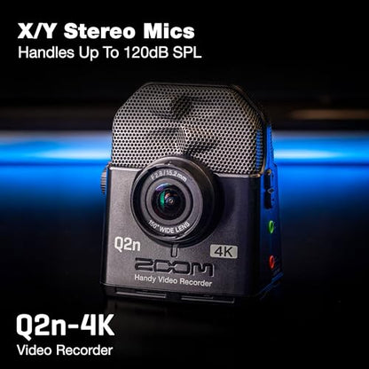 Zoom Q2n-4K Video Recorder for Musicians, Streamers & Filmmakers | Stereo Microphones, Webcam Mode