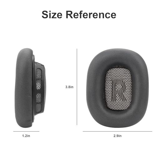 Replacement Ear Cushions for AirPods Max Headphones AirPod Max Ear Cushions Ear Pads Covers Comfort Protein Leather Noise Isolation Memory Foam Earpads (Gray)