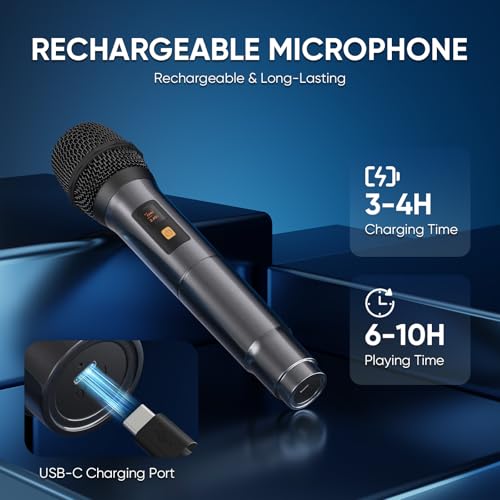 Karaoke Machine, Portable Bluetooth Speaker with 3 Wireless Microphones for Adults & Kids with Lights, Karaoke Microphone with PA System Supports USB/TF/FM/AUX for Home Party Home System Packages - size: 3 Mics