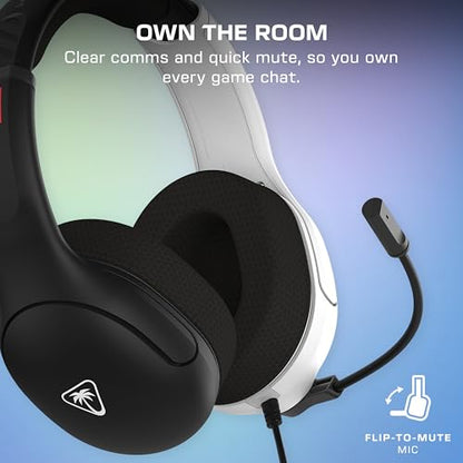 Turtle Beach Airlite Fit Wired Gaming Headset for Nintendo Switch 2, Lite | Also works with Nintendo Switch OLED, Flip-to-Mute Mic, Comfortable Ear Cushions, 40mm Speakers, Lightweight, Black & White - color: Black and White