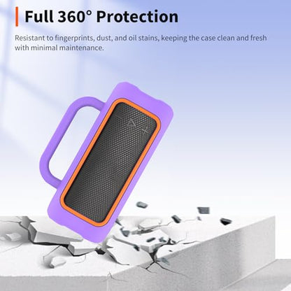 for JBL Grip Bluetooth Speaker Case– Soft Silicone Protective Cover,Dustproof Shockproof Anti-Scratch Sleeve for JBL Grip Wearable Speaker,Purple