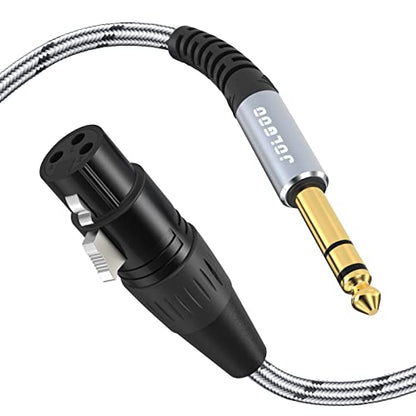 JOLGOO XLR Female to 1/4 Inch 6.35mm TRS Plug Balanced Interconnect Cable, XLR to Quarter inch Cable, 25 Feet, for Microphone,Mixer,Guitar,AMP,Speakers - size: 25 Feet, style: XLR Female to 1/4 TRS Male
