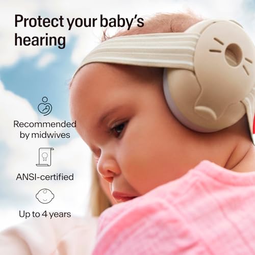 Alpine Muffy Baby Ear Muffs Noise Protection | Toddler Ear Protection | For babies up to 4 years | 24dB Sound Reduction | Baby Hearing Protection | Noise Reduction | Baby Essentials New Mom Gifts - color: Sand
