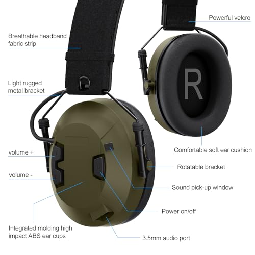 Tactical Walkie Talkie Sound Pickup Noise Reduction Headphones Hunting Shooting Airsoft Earmuffs Shooting Ear Protection Mic Microphone Earpiece for Motorola APX 6000 6000r 6000li 60000xe